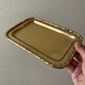 Vintage Brass Faux Bamboo Tray